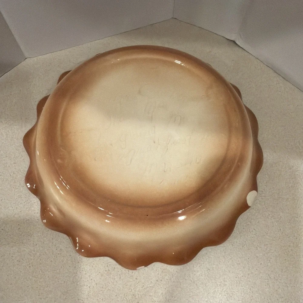 Vintage Ceramic Apple Pie Recipe-Pie Plate 1979 Handmade Signed